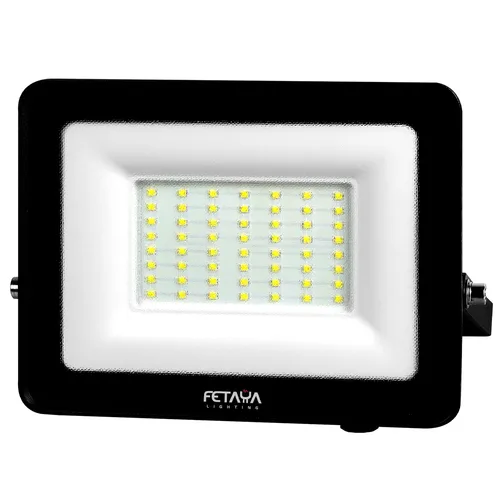 פנס הצפה בצבע שחור מדגם 50W SUPER SKINNY אור קר FETAYA