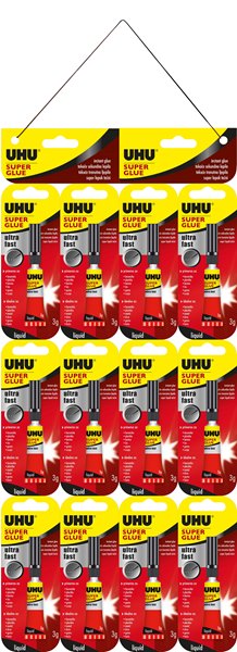 סופר גלו 3 גרם (מארז 12 לוחות /144 יח') UHU