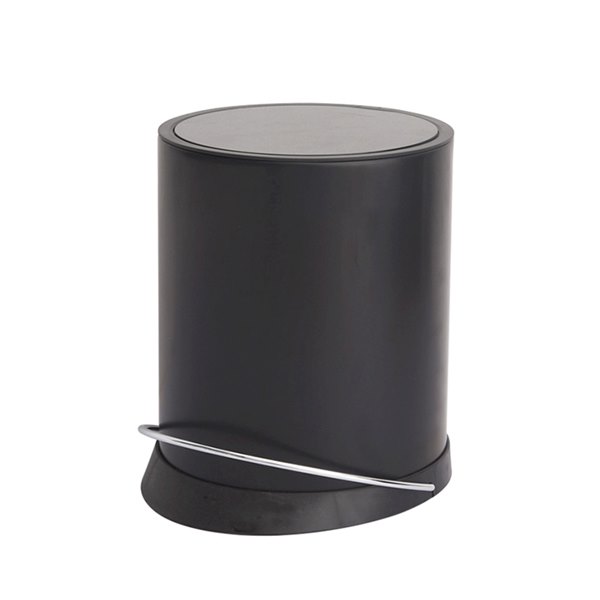 פח אשפה עגול 3 ליטר Flat Top + דוושה וטריקה שקטה שחור