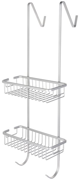 מדף תליה למקלחון דו-קומתי אלומיניום כסוף