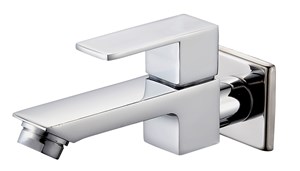 ברז קיר מים קרים מרובע כרום ניקל AQUILA