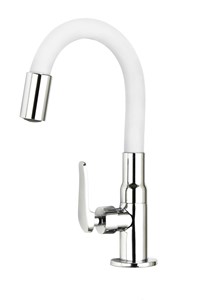 ברז פרח מים קרים פית גומי לבנה AQUILA