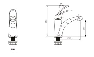 ברז פרח מים קרים ניקל AQUILA