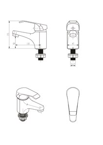 ברז פרח מים קרים מהודר כרום ניקל AQUILA