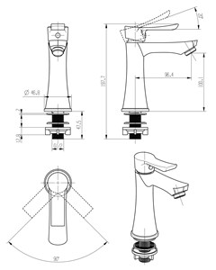ברז פרח מים קרים כרום AQUILA