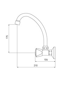 ברז קיר כרום ניקל AQUILA