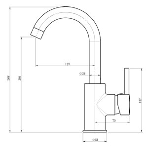 ברז פרח קצר DONALD ניקל מוברש AQUILA PREMIUM
