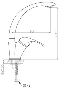 ברז פרח פיה גבוהה COBRA כרום ניקל AQUILA