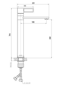 ברז פרח גבוה MATTEO כרום AQUILA PREMIUM