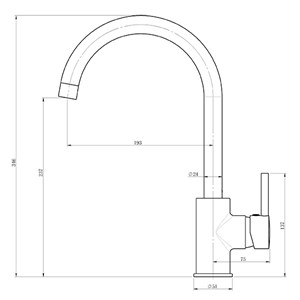ברז פרח ארוך DONALD זהב מוברש AQUILA PREMIUM