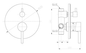 אינטרפוץ 4 דרך PASSERO שחור מט AQUILA