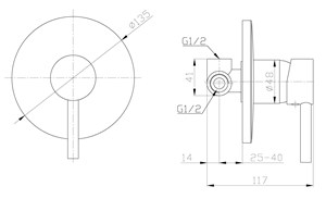 אינטרפוץ 3 דרך FORCELLO שחור מט AQUILA