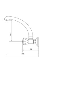 ברז קיר נמוך OCEANUS כרום ניקל AQUILA