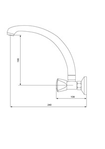 ברז קיר גבוה OCEANUS כרום ניקל AQUILA