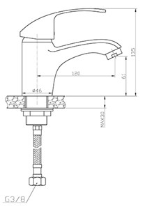 ברז פרח קצר PULCINO כרום ניקל AQUILA