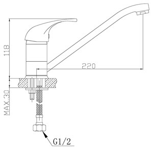 ברז פרח גבוה COLOMBA כרום ניקל AQUILA
