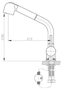ברז מטבח נשלף גבוה VALLE כרום AQUILA