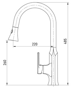 ברז מטבח נשלף PIER כרום ניקל AQUILA PREMIUM
