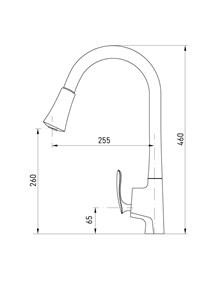 ברז מטבח נשלף MARY כרום ניקל AQUILA PREMIUM