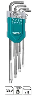 סט 9 מפתחות טורקס ארוכים , Cr-V, מחוזק לשימוש מקצועי