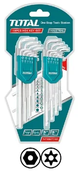 סט כפול 9+9 מפתחות אלן משושה +טורקס, Cr-V, לשימוש מקצועי