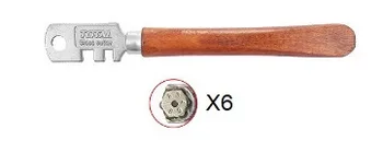 סכין לחיתוך זכוכית עם ידית עץ + 6 גלגלי חיתוך
